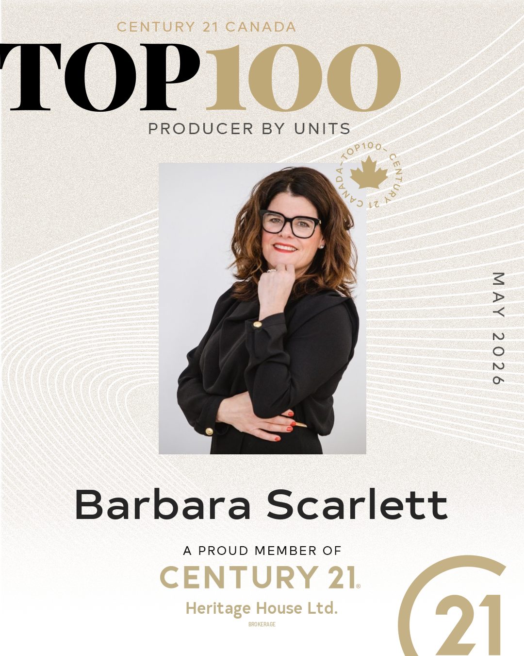 Barbara Scarlett - Century 21 Canada Top 100 Producer by Units, May 2026